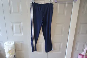 Zoey Beth women's sweatpants sweats jersey in navy blue and white size large. thumbnail 2