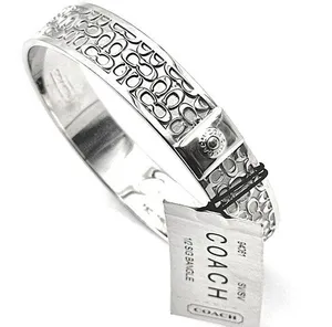 COACH Signature C Logo Silver Tone Bangle Bracelet NWT thumbnail 1
