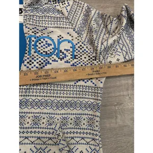 Burton WB Peak Spell Out Fair Isle Geometric Zip Up Outdoor Ski Hoodie Jacket L thumbnail 4