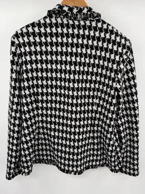 Joseph Ribkoff black and white houndstooth gold button tweed blazer women’s 14 thumbnail 6