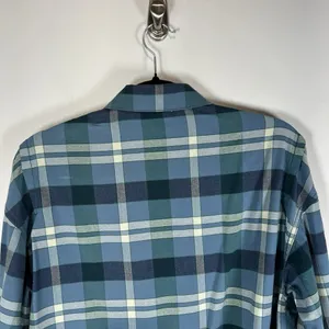 Free‎ People Loveland Plaid Button Down Shirt Blue Rayon Cotton Tunic Sz XS Boho thumbnail 8