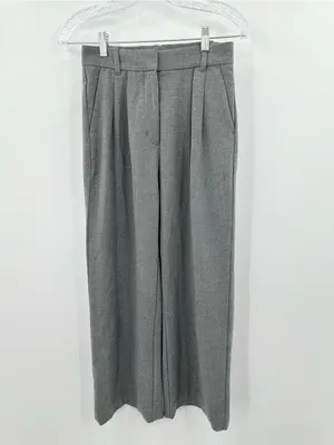 Abercrombie & Fitch Women's Gray Sloane Tailored Pleated Wide Leg Pants Size XS thumbnail 2