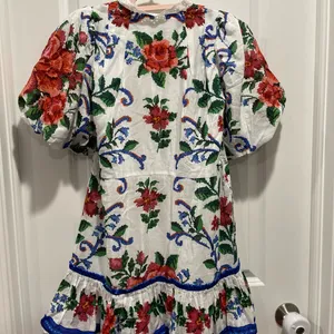 Farm Rio Off-White Flower Tapestry Mini Dress Size XXS thumbnail 4