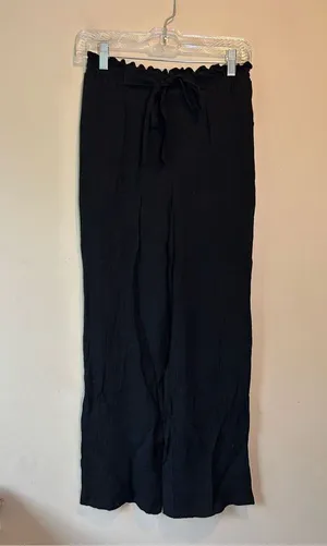 Anthropologie black flowy pants thumbnail 1