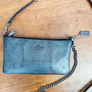 Coach Kylie Metallic Silver Crossbody Mini Purse thumbnail 7