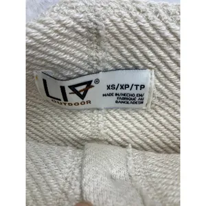 LIV Outdoor‎ Henley Sweatshirt Womens XS Cream Raw Hem Cotton Pullover Granola thumbnail 2