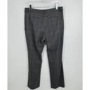 Brooks Brothers dress pants women's 14 wool cashmere glen plaid straight gray thumbnail 4