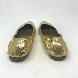 Dolce & Gabbana Gold Metallic‎ Snakeskin Flats thumbnail 6