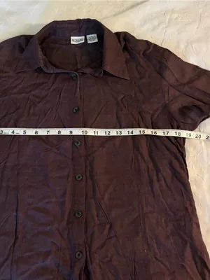 Women’s y2k button down short sleeve in plum | Women’s M thumbnail 10