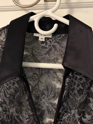 Cache vintage sheer lace cardigan size medium whimsigoth dark floral *flaw thumbnail 5