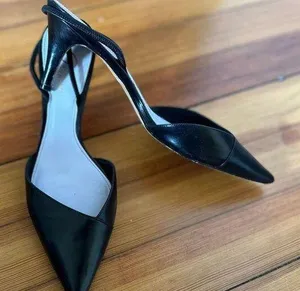 Delman Laci Slingbacks Black Leather Size 9 thumbnail 1