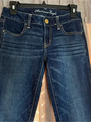 American Eagle Outfitters Dark Blue Super Stretch Jegging Size 2 Short thumbnail 4