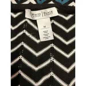 White House Black Market Sweater Womens Medium Multicolor Chevron Scoop Neck thumbnail 3