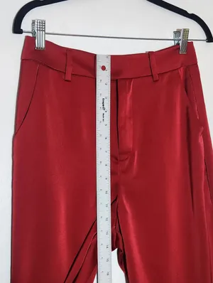 Lulus Red Satin Wide Leg Pants Size Medium NWT thumbnail 9
