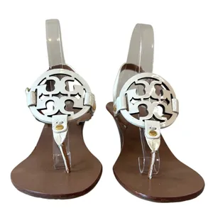 Tory‎ Burch Holly White Patent Double T Kitten Heel Slingback Sandals 9.5 thumbnail 3