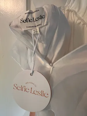 Selfie Leslie Ruffle Dress White thumbnail 3
