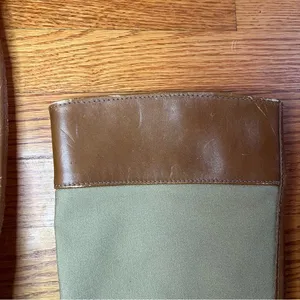 Vintage LL Bean Tan Canvas Leather Riding Equestrian boots 8.5 Neutral Classic thumbnail 10