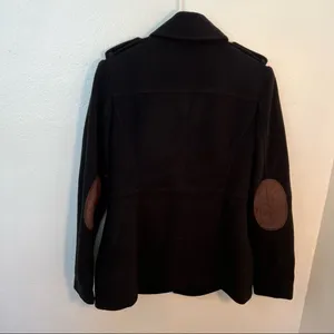 Maralyn & Me Women's Size Medium Double Breasted‎ Peacoat Black Military Lined thumbnail 8