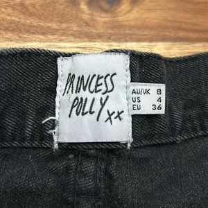 Princess Polly Black Denim Shorts thumbnail 3