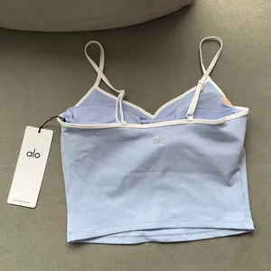 Alo Yoga Airbrush Refined Bra Tank Light Provence Blue/White S thumbnail 4