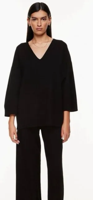 Wilfred Free Black Souvenir 3/4 Sleeve Knit Sweater thumbnail 1
