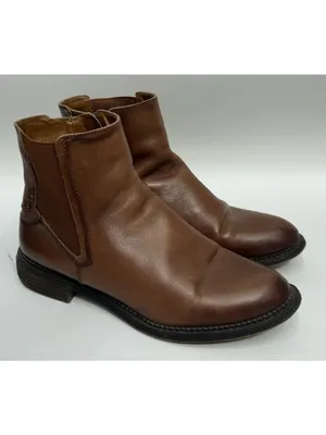 Franco Sarto Leather Ankle Boots Size 7.5 Brown Horrace Chelsea Booties Slip On thumbnail 2