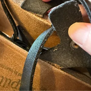 Papillio Birkenstock Womens Black Leather Sandals 9 Strappy Summer Wedge Shoes thumbnail 10