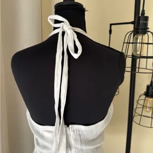 Altar’d State White Halter Mini Dress S Backless Summer Bridal Boho thumbnail 8