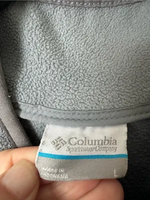 Columbia 1/4 Snap Two Tone Gray Fleece Pullover Size L thumbnail 8