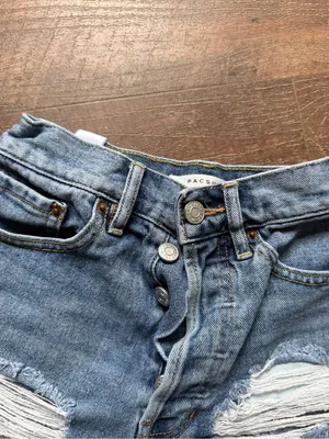 PacSun Ultra High Rise Distressed Denim Shorts Women’s Size 23 Y2K thumbnail 3