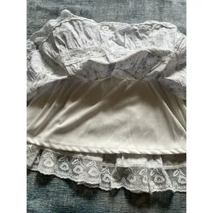 Altar'd State White Blue Ruffle Lace Floral Skirt Size XS thumbnail 4