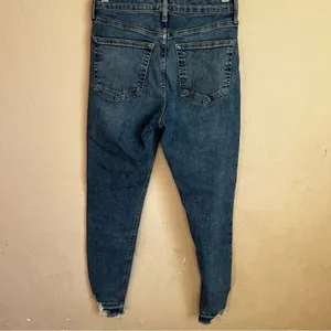 Top Shop Jamie High Rise Chew Hem‎ Skinny Denim Jeans thumbnail 8