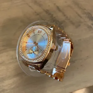 NEW BRONZE Crystal Lady Luxe Watch Stainless Steel Band Classic Quartz Time thumbnail 11