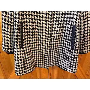 Vintage Apt. 9 Black White Houndstooth Lined Wool Blend Coat READ Size Large (64 thumbnail 3