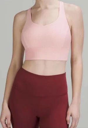NEW WITH TAGS Lululemon Light Pink Free to Be Serene Long Line Sports Bra thumbnail 1