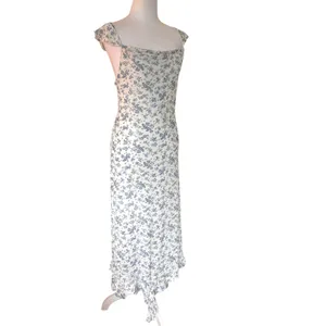 Floral Mesh Dress Womens S Handkerchief‎ Hem Y2K Cottage Coquette Romantic Party thumbnail 2