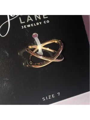 Size 7 Jasmine Lane Gold Tone Dainty Boho X Ring thumbnail 3