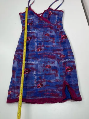 Y2k Daisy Street Graphic Slip Mini Dress Lace Women's XS Grunge Festival thumbnail 2