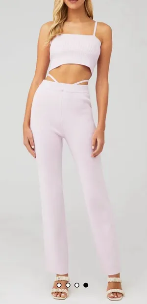 4TH‎ RECKLESS NWT Knit Set Pink Scorpios Trouser Size S and Crop Top Size M thumbnail 1