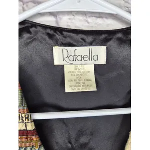 Vtg 90s Rafaella Western Tapestry Vest Small Cowboy Saloon Jail Wagon Waistcoat thumbnail 3