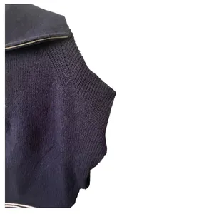 Maeve by Anthropologie Size Large Navy Blue Quarter-Zip Sweater Tee NWT thumbnail 4