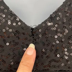 B.Darlin Sequin Tiered Cocktail Dress Sz 3/4 Y2K Glam HOCO Party Holiday Black thumbnail 7