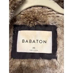 Babaton Oskar Parka Black Goose Down Waterproof Winter Coat Faux Fur Hood XS thumbnail 4