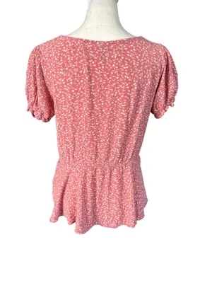 Art Class women's pink floral peplum top size XL 14/16 thumbnail 4