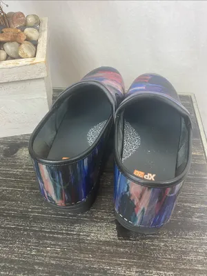 Dansko Black Multi Print Slip On Clog Shoes 42 thumbnail 3