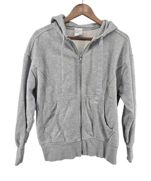OFFLINE by Aerie Hoodie Womens XXS Full‎ Zip Heather Gray French Terry EXCELLENT thumbnail 1