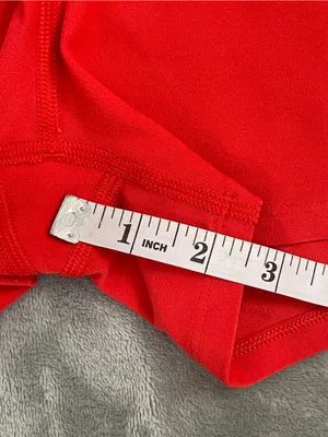 Alo Yoga 2.5” Airbrush high-waist Red Biker Shorts activewear yoga Pilates gym thumbnail 11