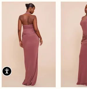 Pretty Little Thing Dress Double Layer Slinky Square Halterneck Drape Detail Maxi Dress thumbnail 2
