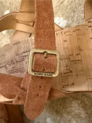 Kork-Ease K3780 Suede Cork Platform Wedge Sandals Cognac Brown Women’s 6M thumbnail 9