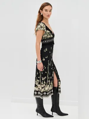 Alice + Olivia Rose Free Falling Floral Lace Midi Dress Size 10 NWT $695 thumbnail 3